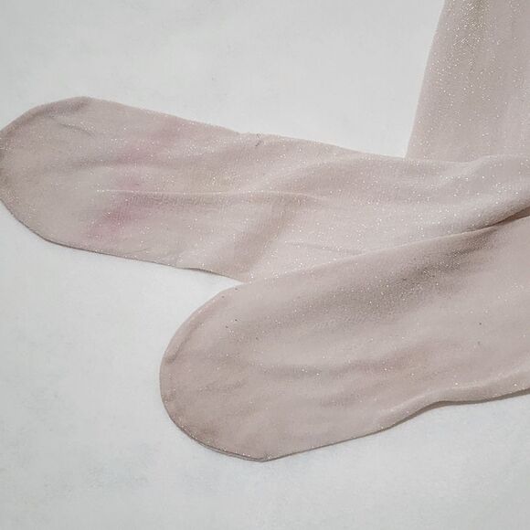 Girls Children's Place Light Pink Metallic Glitter Tights Size 4-5 - Picture 6 of 11